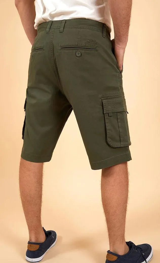 Weird Fish Mens 'Rigney' Cargo Shorts - Dark Olive