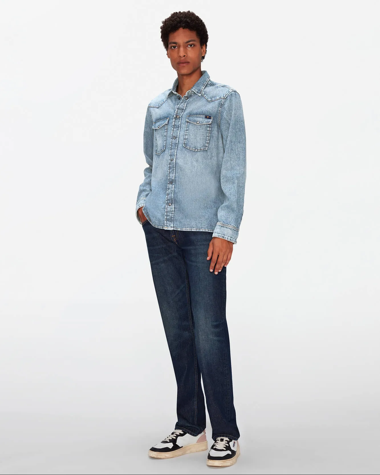 Western Shirt in Waterfall
