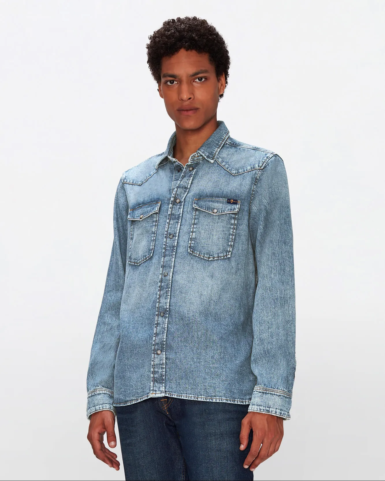 Western Shirt in Waterfall