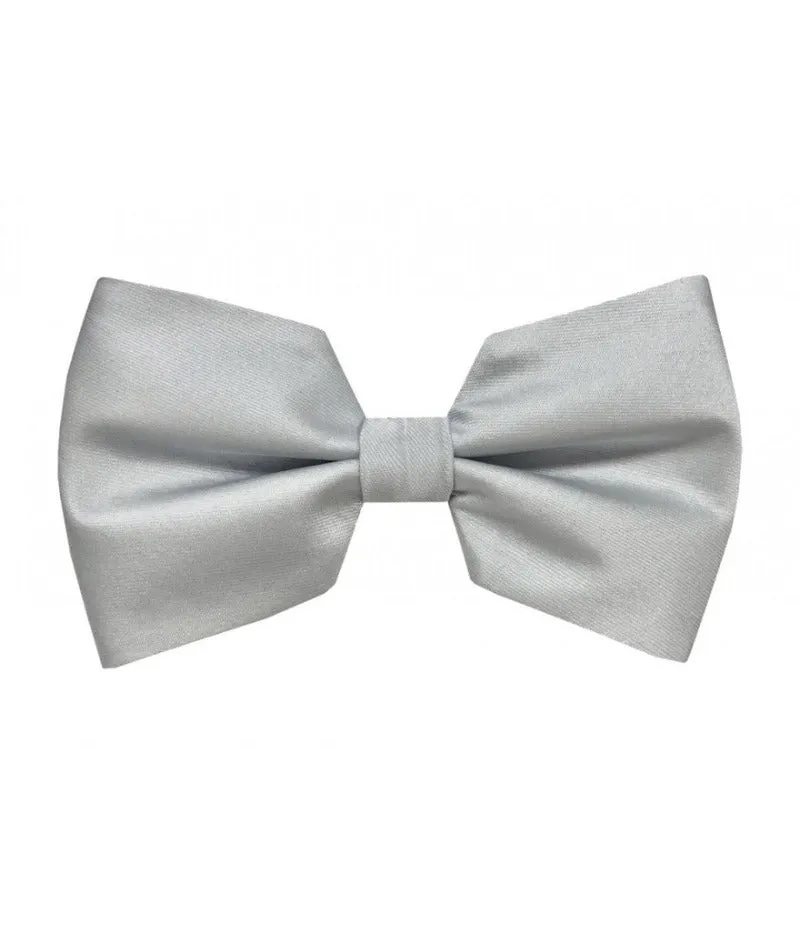 White Brand Q men's satin material bowtie with hanky fashion style