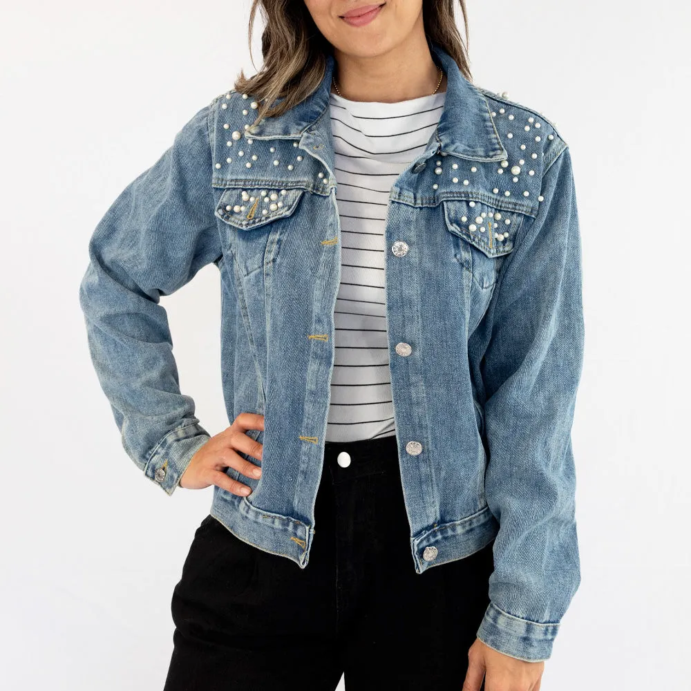 (White Pearl) Mrs  Pearl Jean Jacket