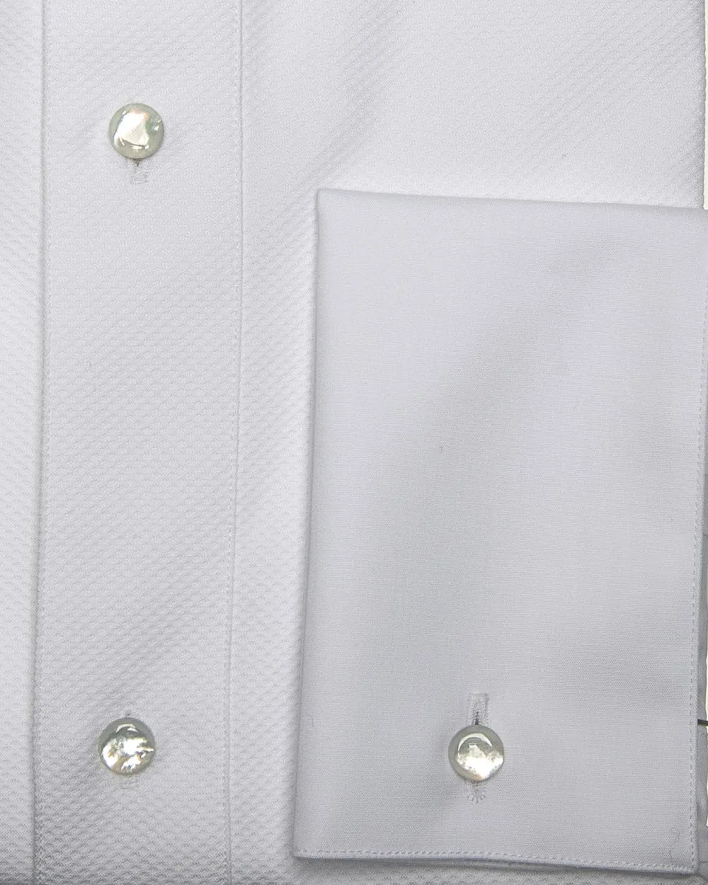 White Pique Bib Front Tuxedo Shirt