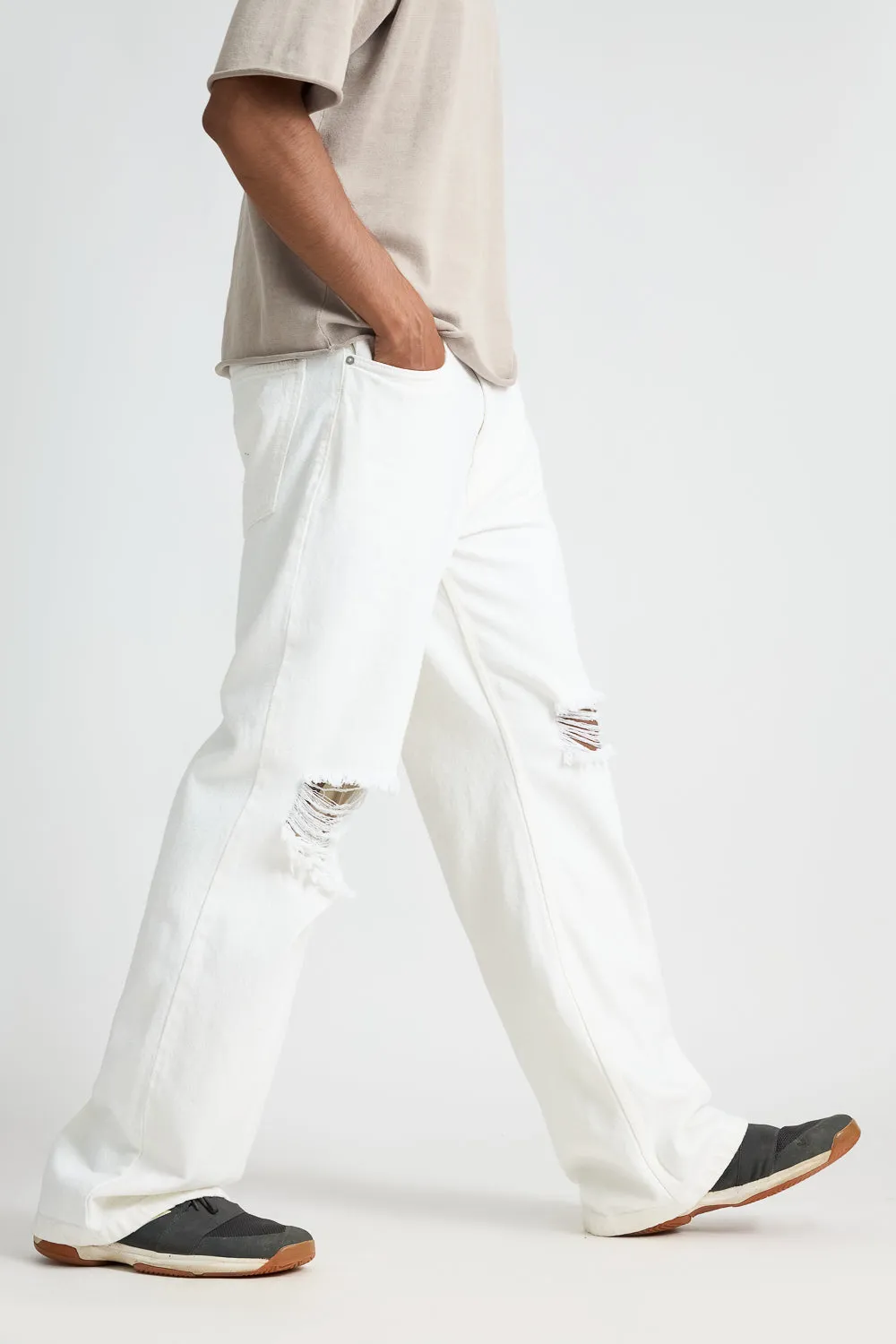 White Ripped Men's Jeans