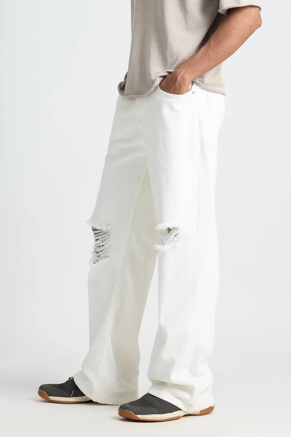 White Ripped Men's Jeans