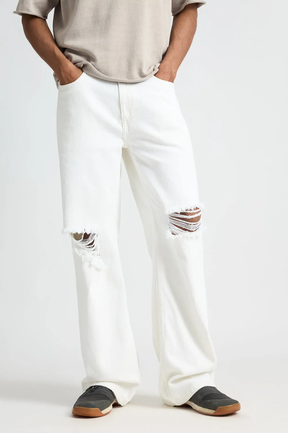 White Ripped Men's Jeans