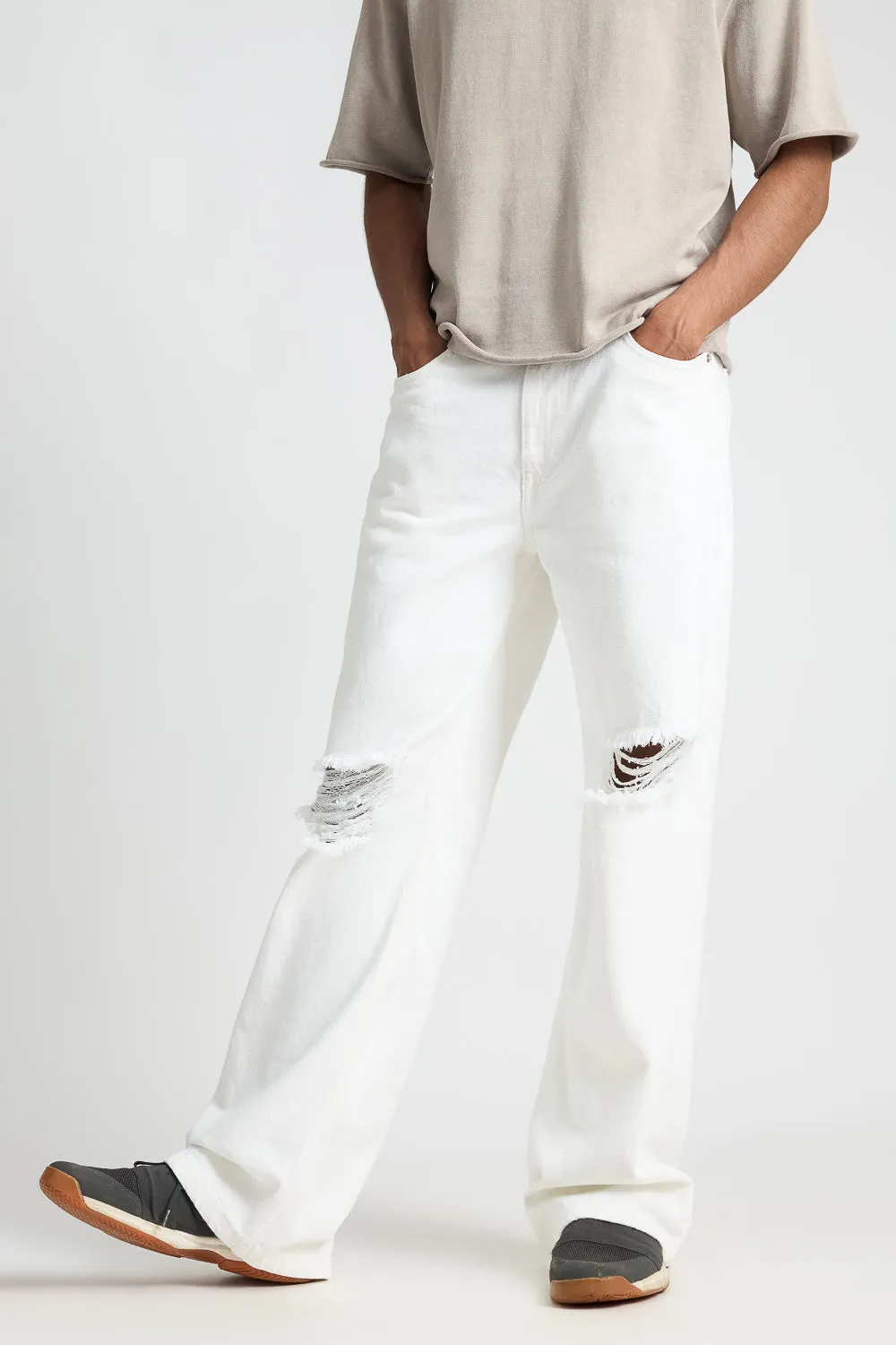 White Ripped Men's Jeans
