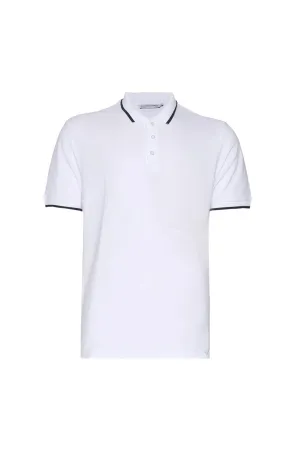 White Steve Polo Neck Men's T-Shirt