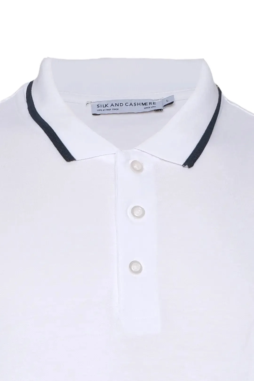 White Steve Polo Neck Men's T-Shirt