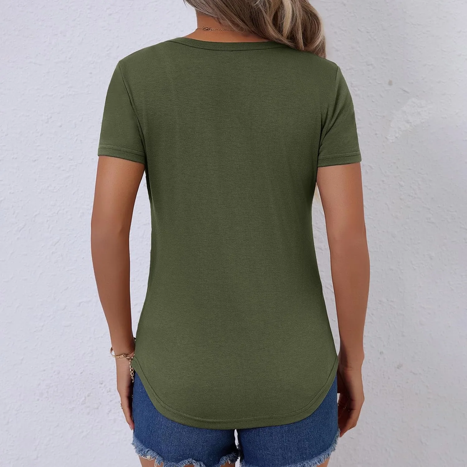 Women's Crewneck Slim Fit T Shirts Summer Basic Solid Tee Casual Cozy Cute Tops 2025 Y2K Short Sleeve T-Shirt