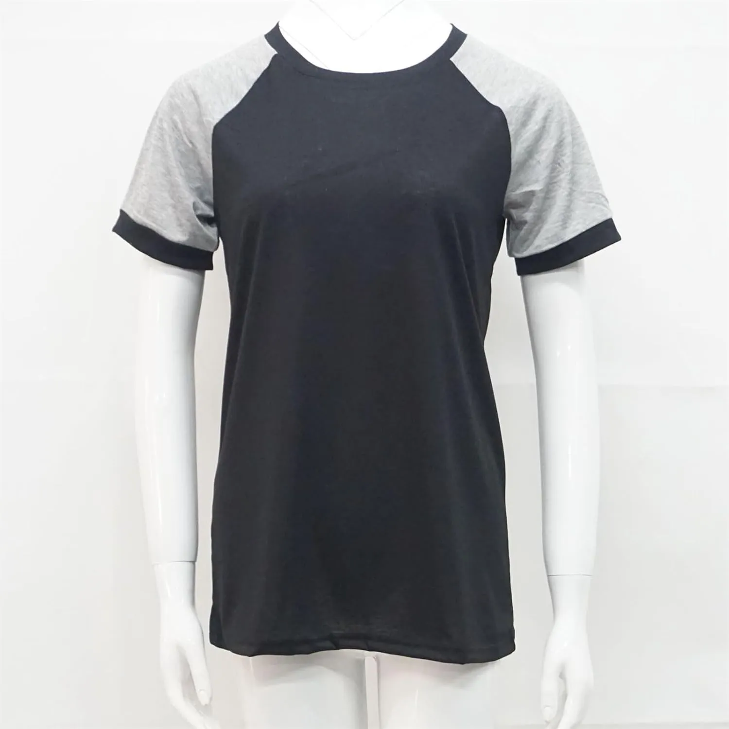 Women's T-Shirts Raglan Short Sleeve Crewneck T-Shirt Casual Summer Color Block Tunic Tshirt Cute Loose Fit Blouses Tops
