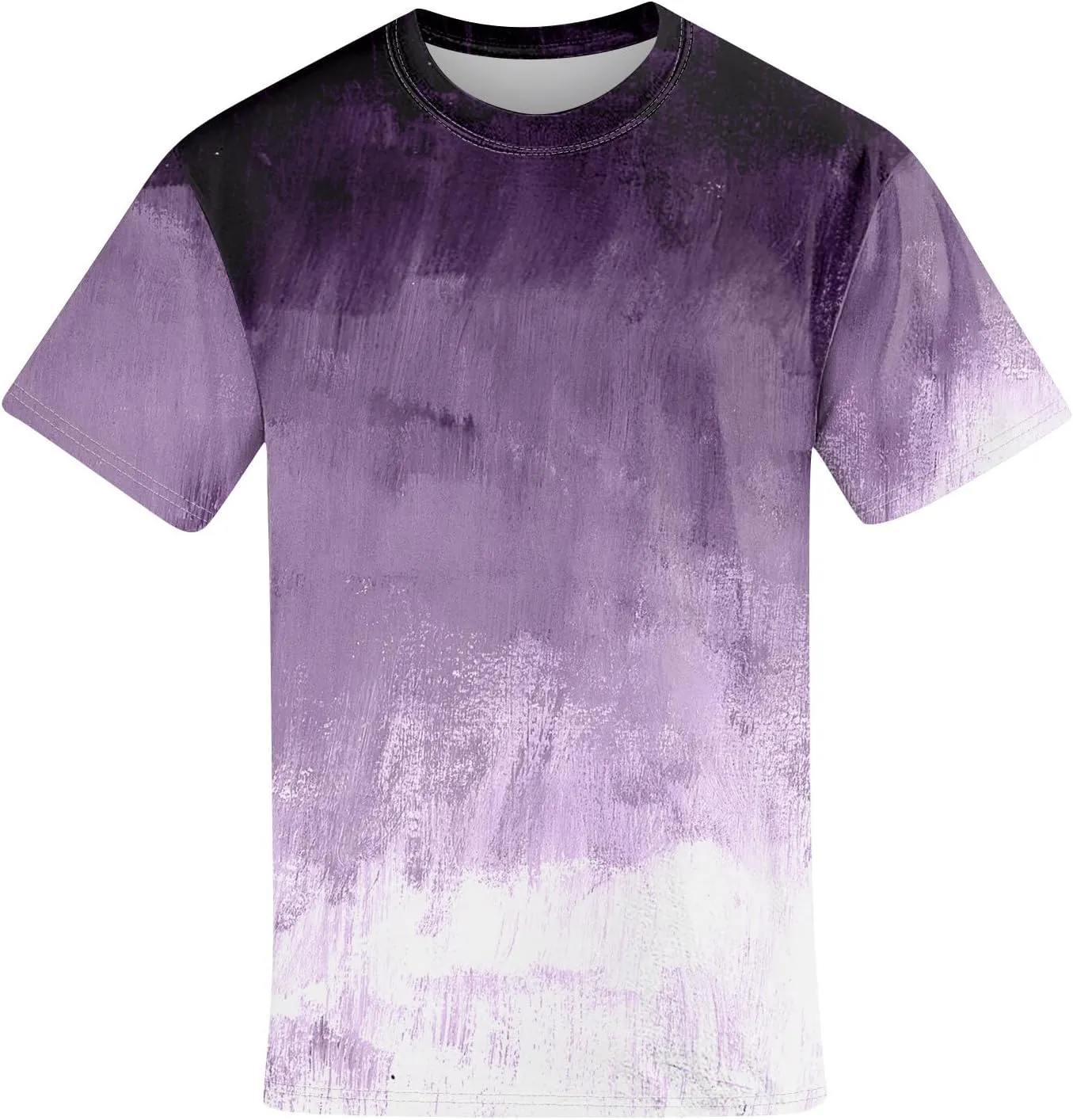 Ymosrh Men's Summer T Shirts Gradient Color Short Sleeve Crew Neck Soft Tee Shirts Beach Tops Casual Tees, S-5XL