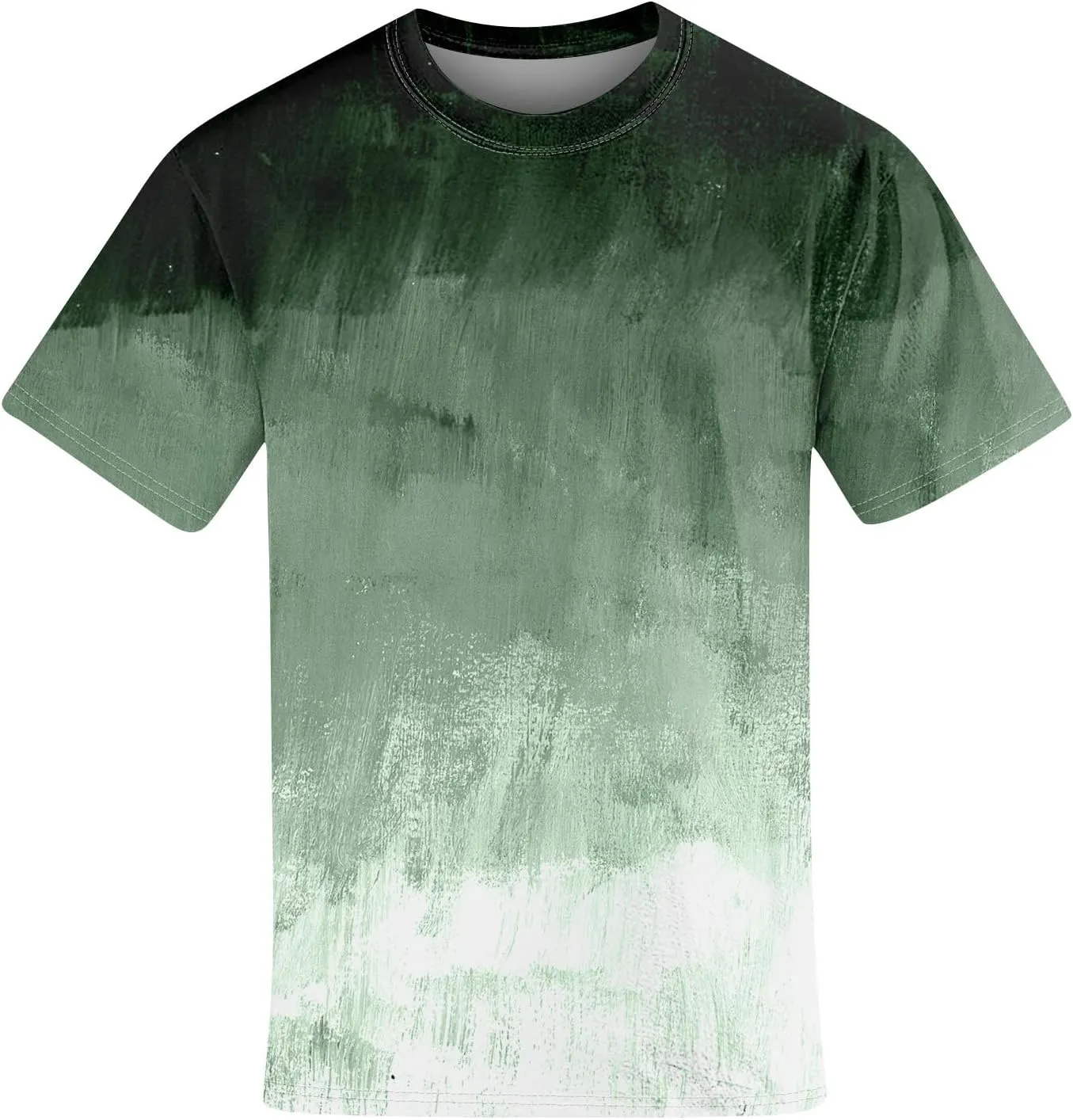 Ymosrh Men's Summer T Shirts Gradient Color Short Sleeve Crew Neck Soft Tee Shirts Beach Tops Casual Tees, S-5XL