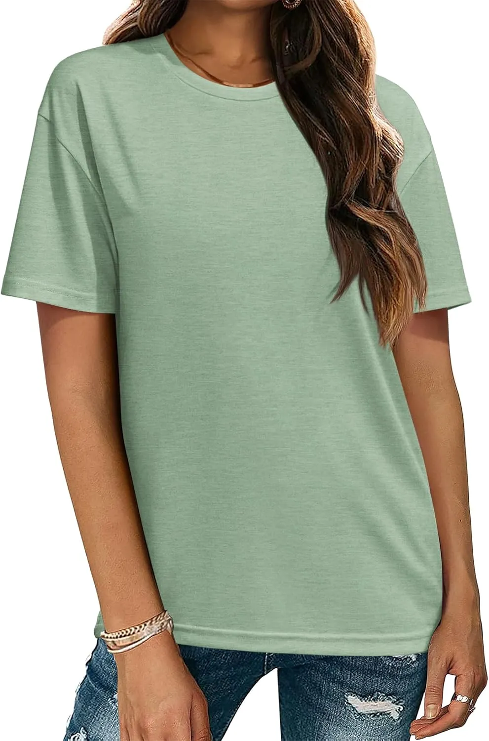 Zeagoo Women's T-Shirts Short Sleeve Tops Summer Casual Blouse Crew Neck Basic Shirt 2 Pack Loose Fit Tee