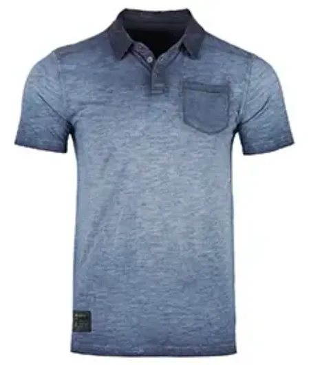 ZIMEGO - Short Sleeve Vintage Garment Oil Wash Pocket Polo Shirts